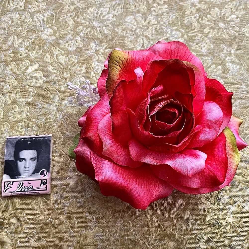Misfortune Galore Deep Pink Hair Flower Pinup Rockabilly Psychobilly